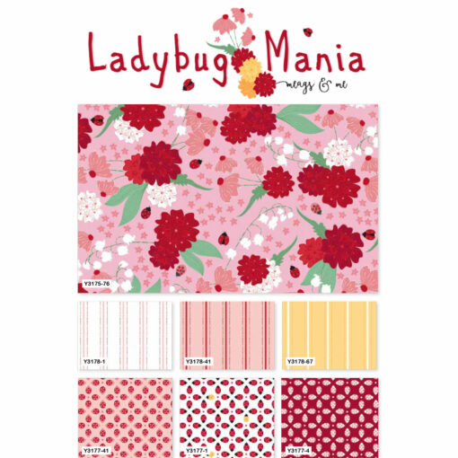 Clothworks Fat Quarter-Bundle "Ladybug Mania"
